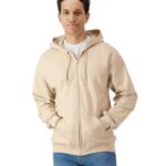 SOFTSTYLE® MIDWEIGHT FLEECE ADULT FULL ZIP HOODED SWEATSHIRT