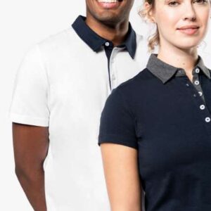 LADIES' TWO-TONE JERSEY POLO SHIRT