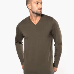 FÉRFI HOSSZÚ UJJÚ V-NYAKÚ PÓLÓ