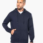 MEN'S ECO-FRIENDLY HOODED SWEATSHIRT WITH ZIP FASTENING