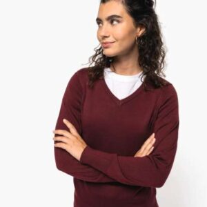 LADIES' V-NECK JUMPER