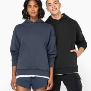 UNISEX WASHED EFFECT OVERSIZE HOODED SWEATSHIRT