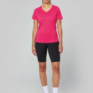 LADIES’ V-NECK SHORT-SLEEVED SPORTS T-SHIRT