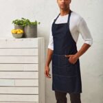 JEANS STITCH DENIM BIB APRON