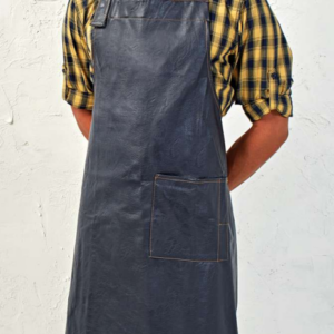 FAUX LEATHER BIB APRON