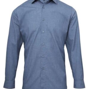 MEN'S CROSS-DYE ROLL SLEEVE POPLIN BAR SHIRT