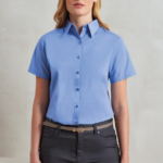 WOMEN'S SHORT SLEEVE POPLIN BLOUSE