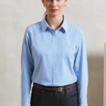 WOMEN'S LONG SLEEVE GINGHAM MICROCHECK SHIRT