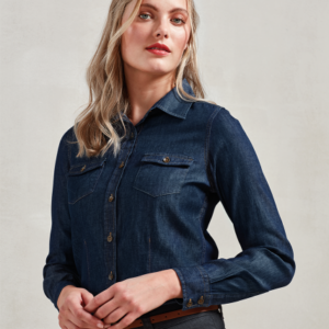 WOMEN'S JEANS STITCH DENIM SHIRT